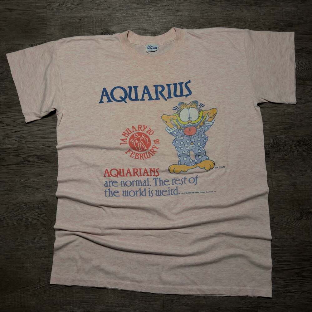 Vintage Flirts Garfield Aquarius Zodiac T-Shirt